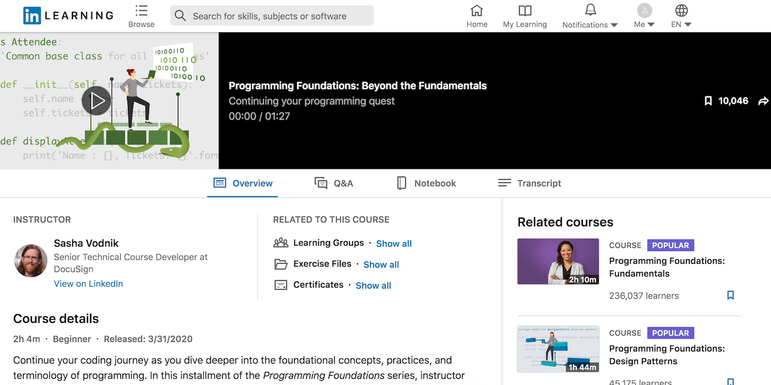 linkedin learning programming fundamentals beyond the fundamentals