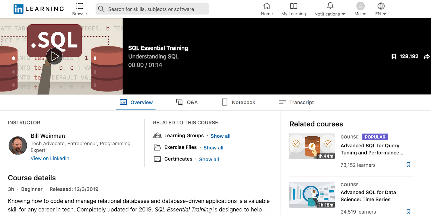 linkedin learning sql training - Scopri la programmazione con questi 6 corsi di apprendimento LinkedIn