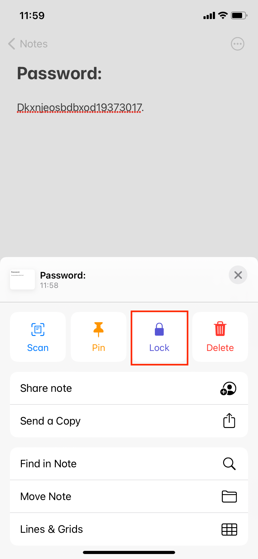 How to lock a note on iPhone.