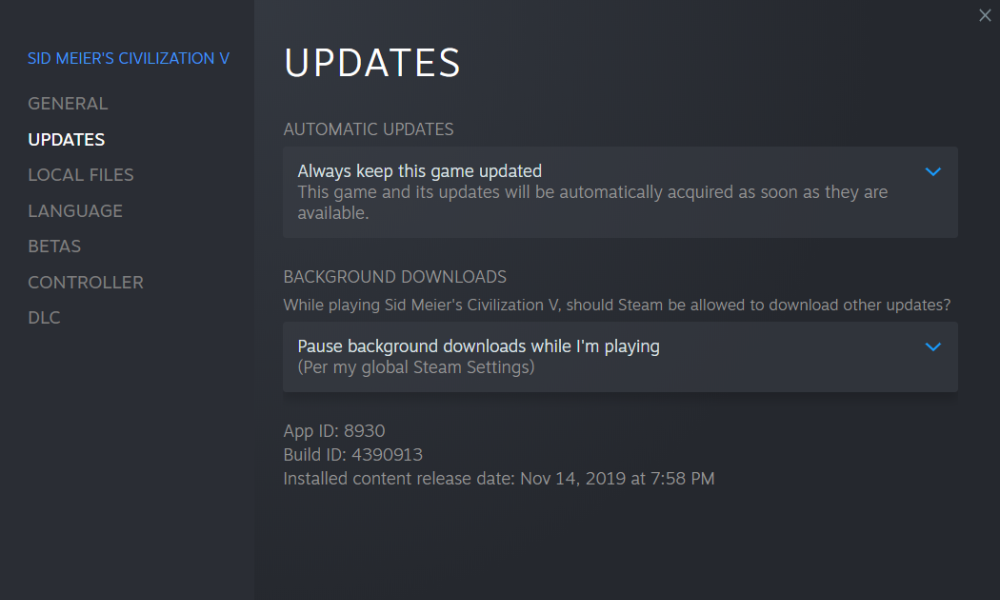 Adjust Steam updates in your laptop
