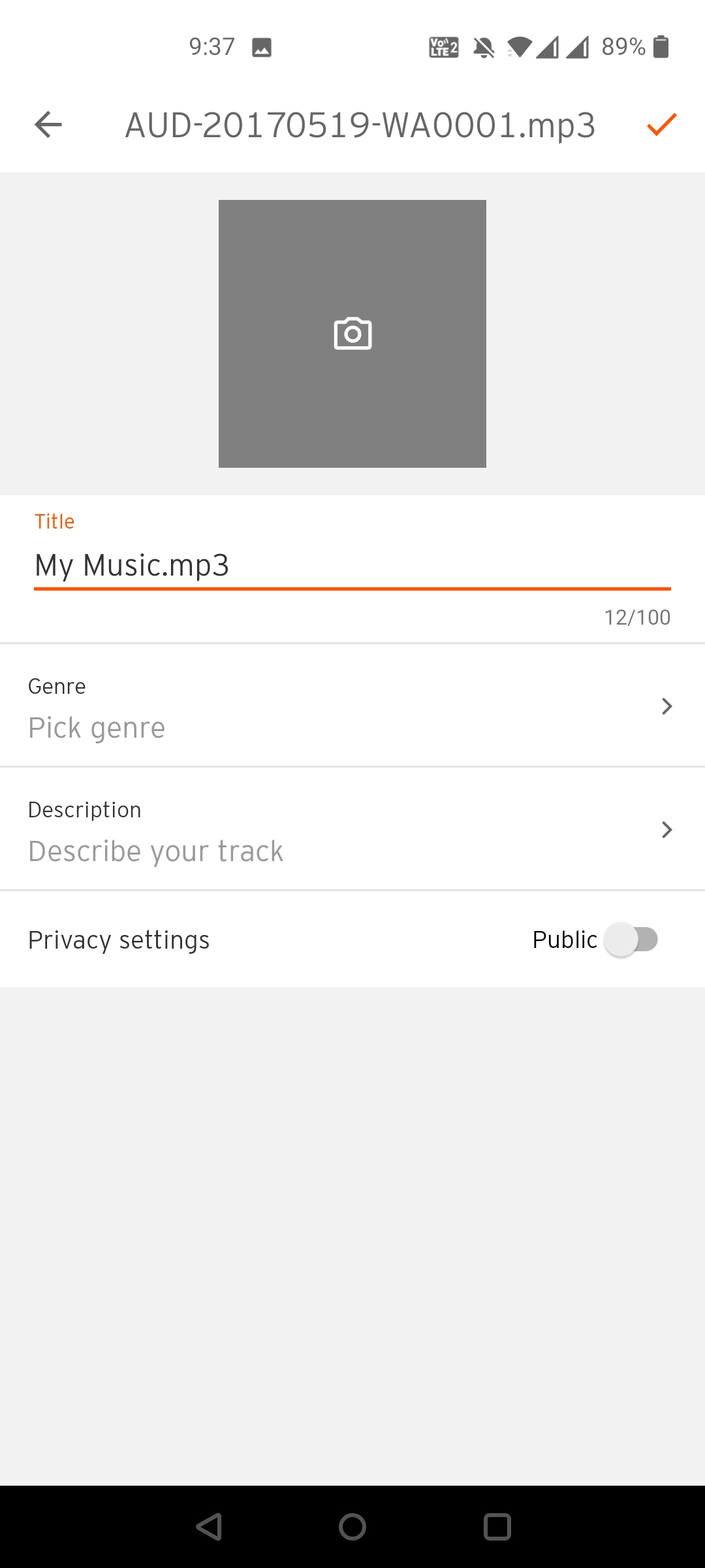 Enter SoundCloud song details
