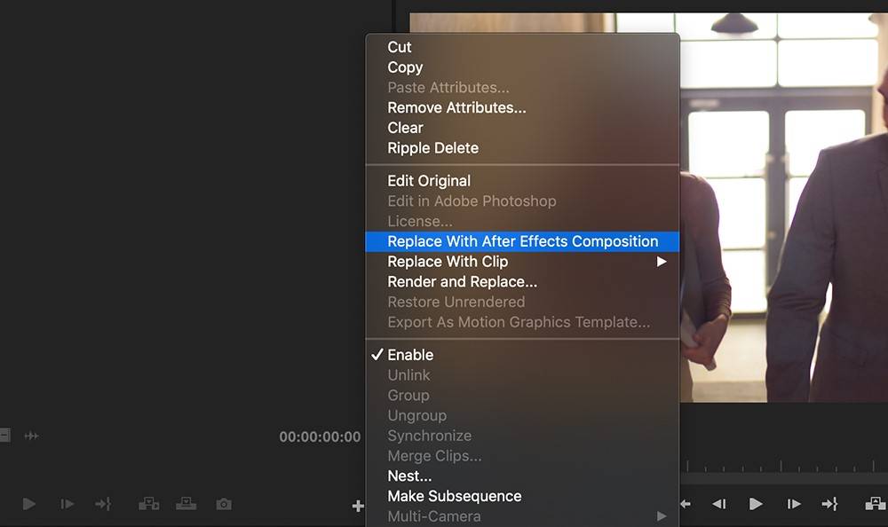 dynamic link with adobe after effects