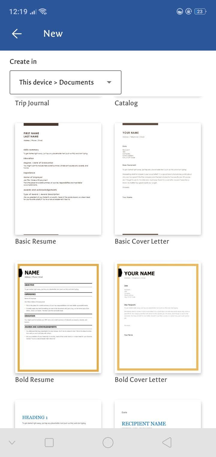 cover letter and resume templates