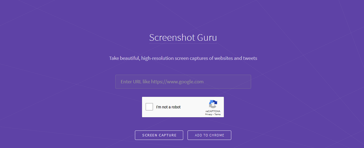 Screenshot Guru homepage