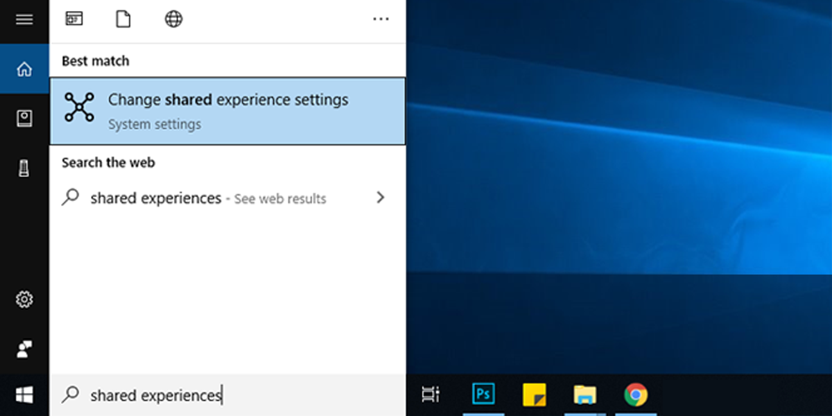Search for shared experiences in Windows 10