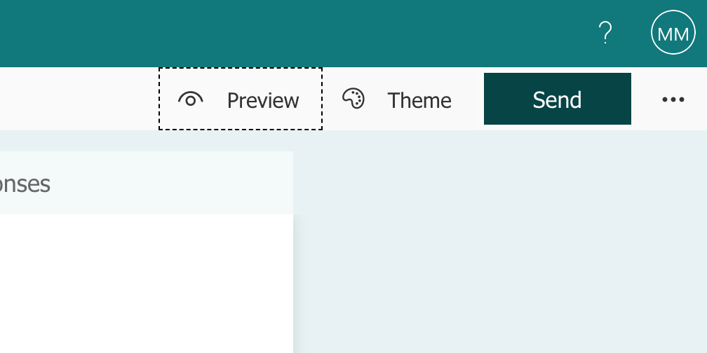 The Send tab in Microsoft Forms