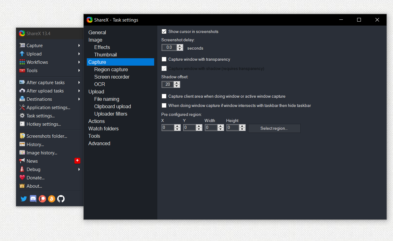 shareX mouse cursor - Come acquisire il cursore del mouse in uno screenshot di Windows 10