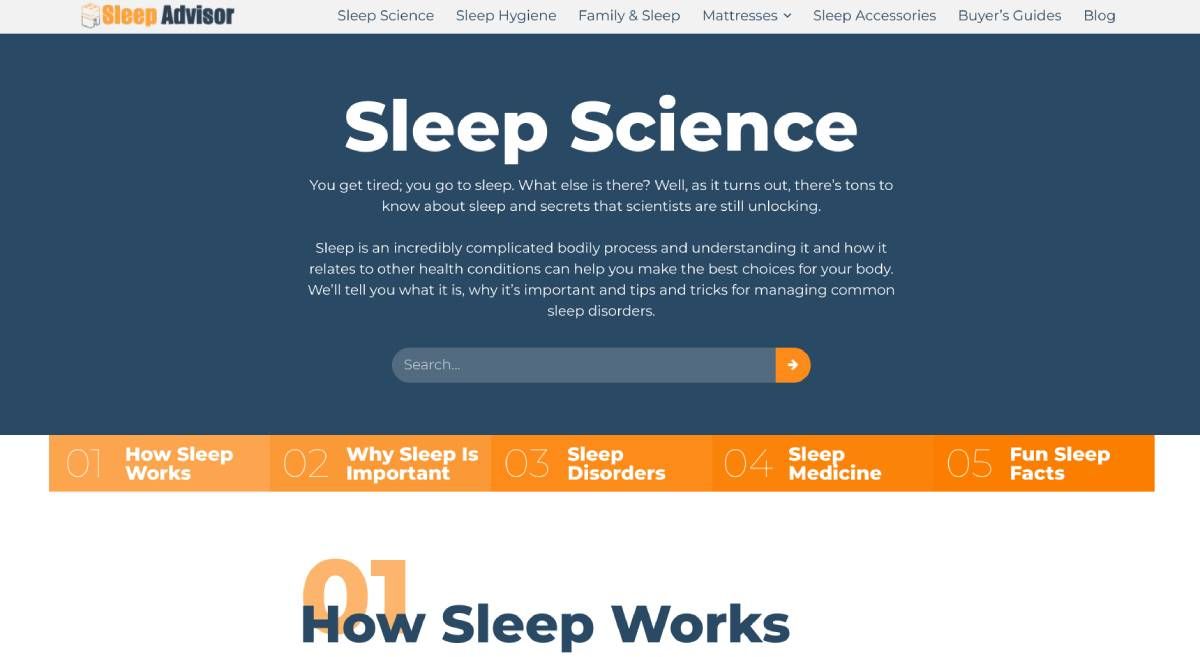 Sleep Advisor has all the sleep science you need to know in an easy-to-understand format, and a great collection of product reviews