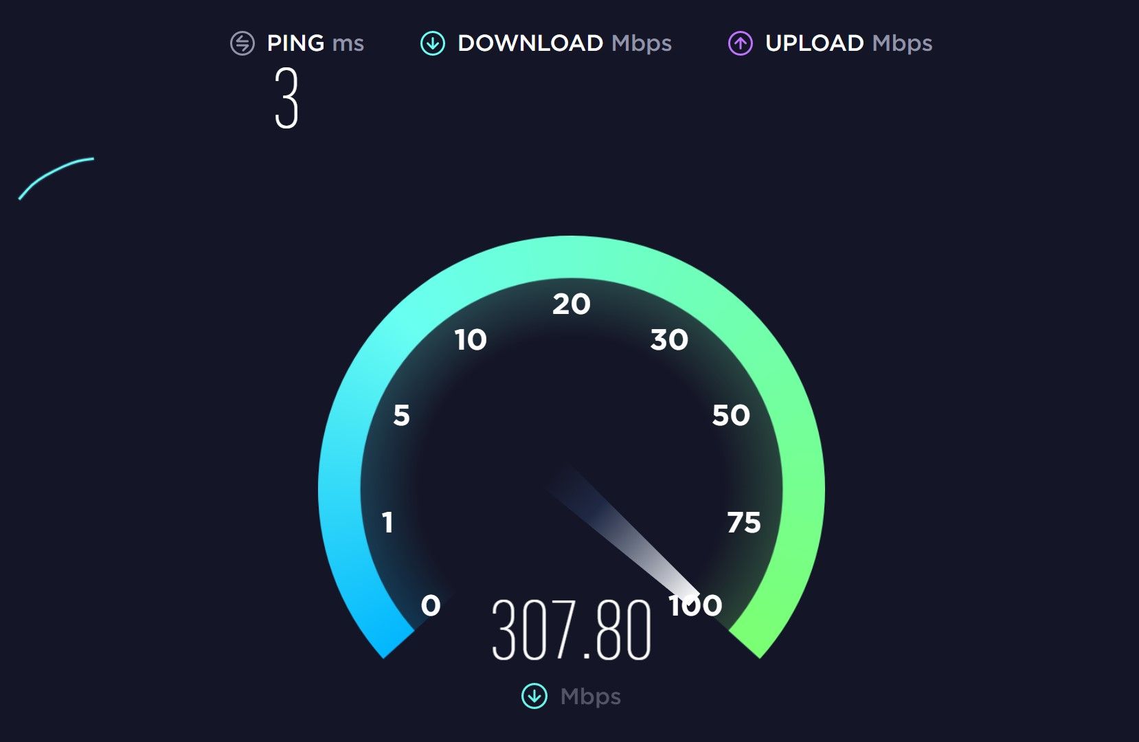 Internet connection speed test