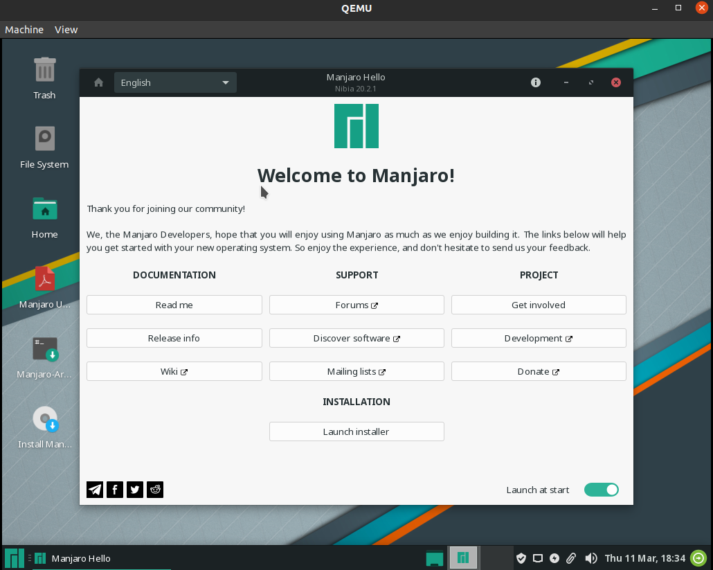 manjaro linux installer screenshot
