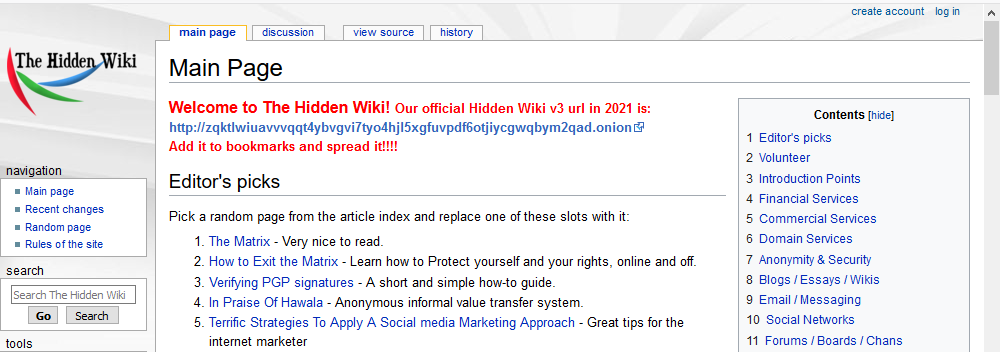tor hidden wiki 2021 homepage