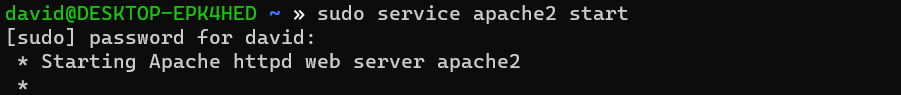 Apache starting up in Ubuntu WSL