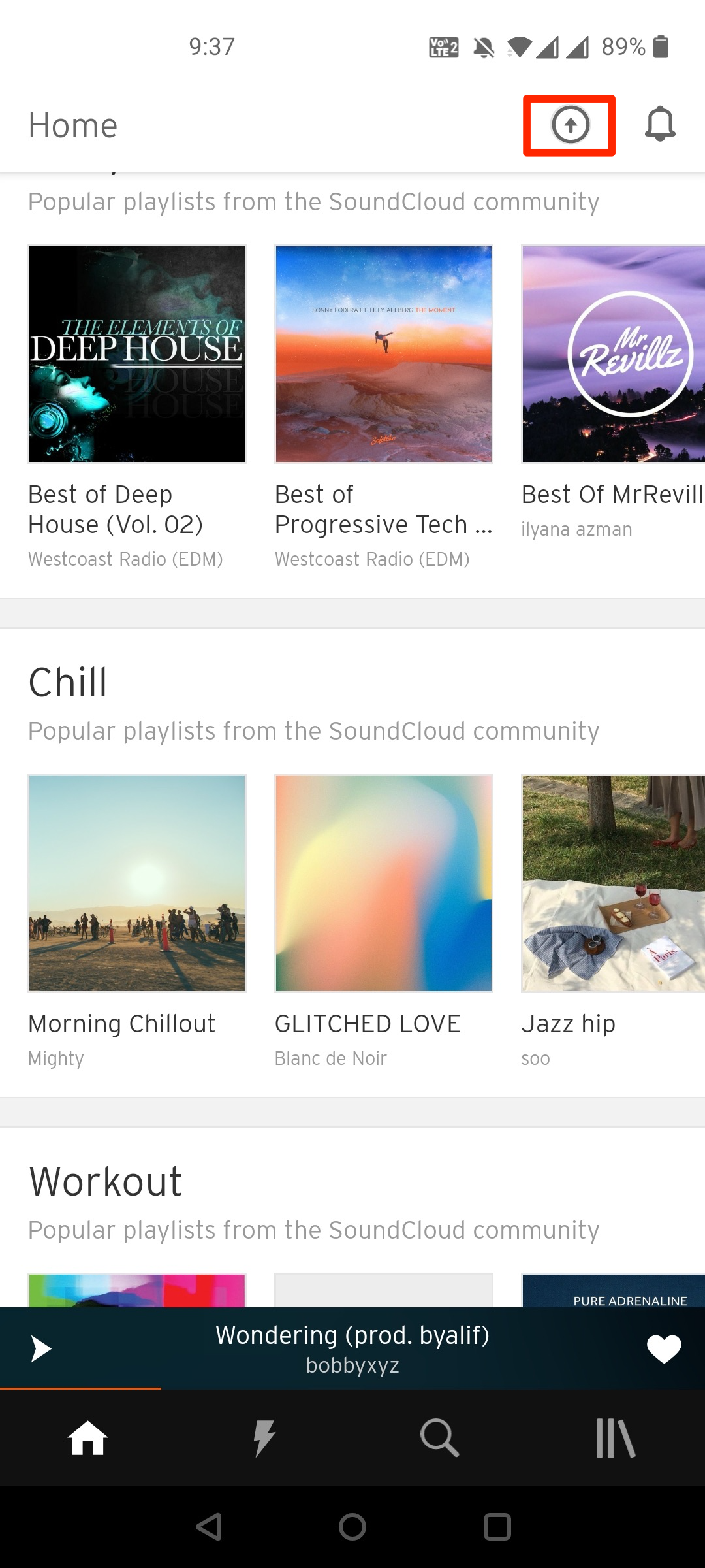Upload music to SoundCloud using the app
