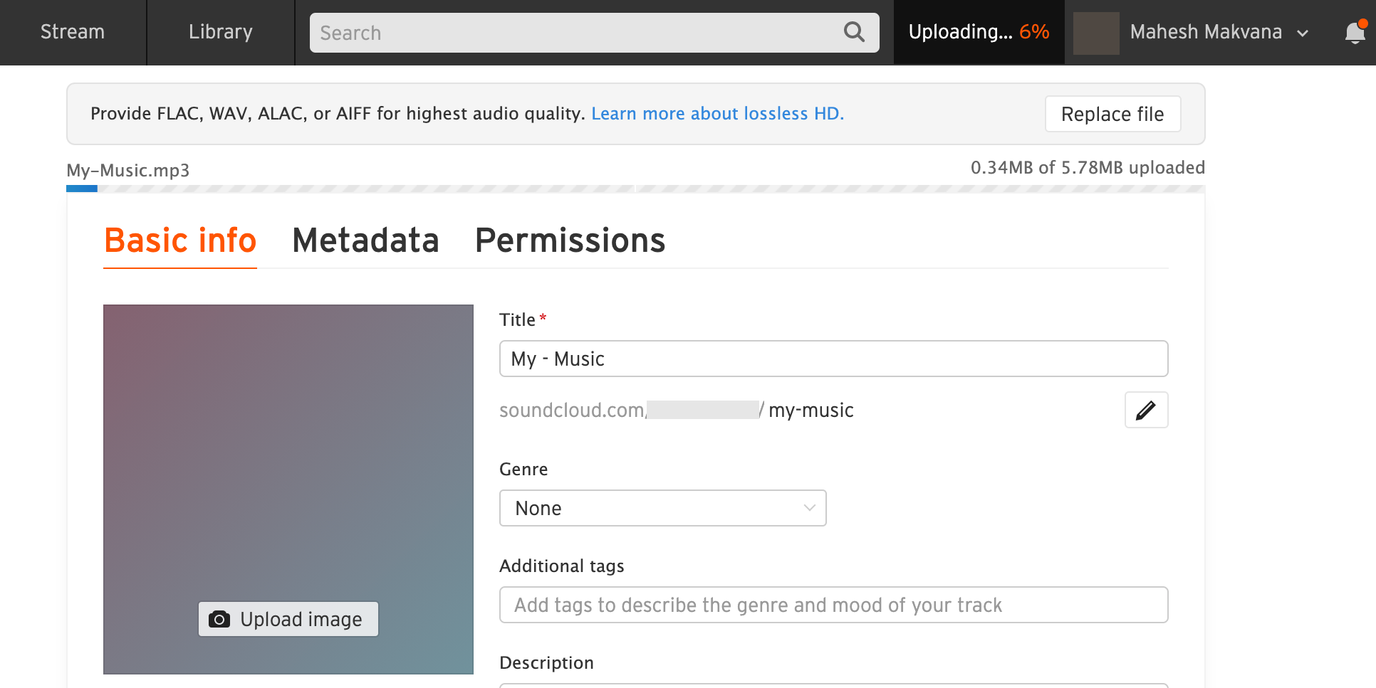 Upload music to SoundCloud on the web