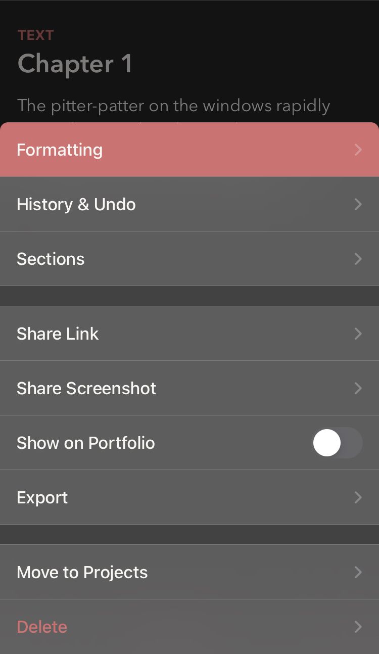Werdsmith File Options Screenshot