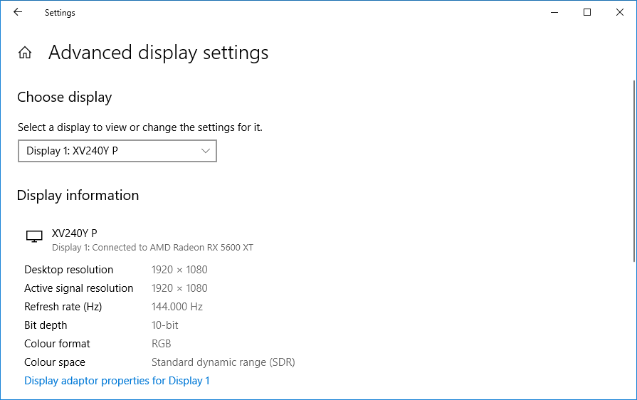 View graphics clearance card windows 10