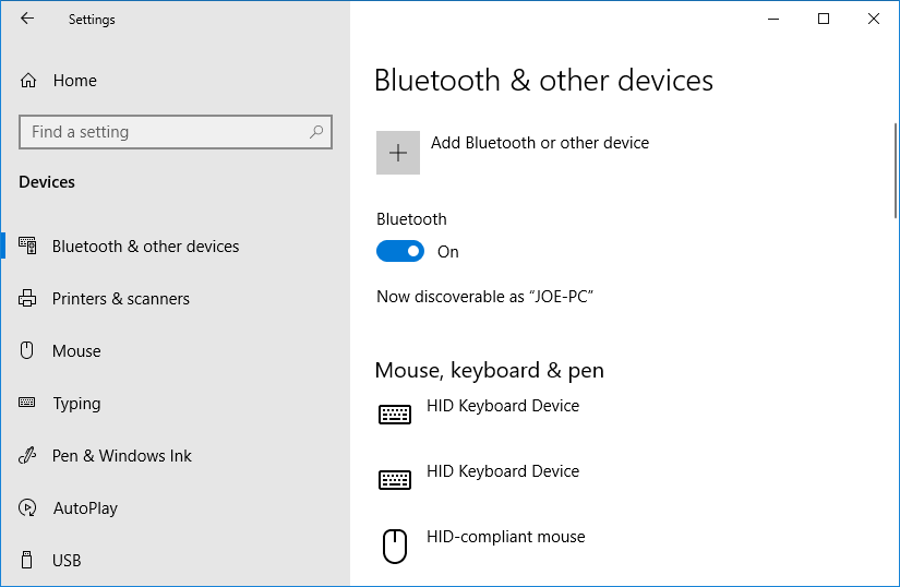 windows 10 bluetooth