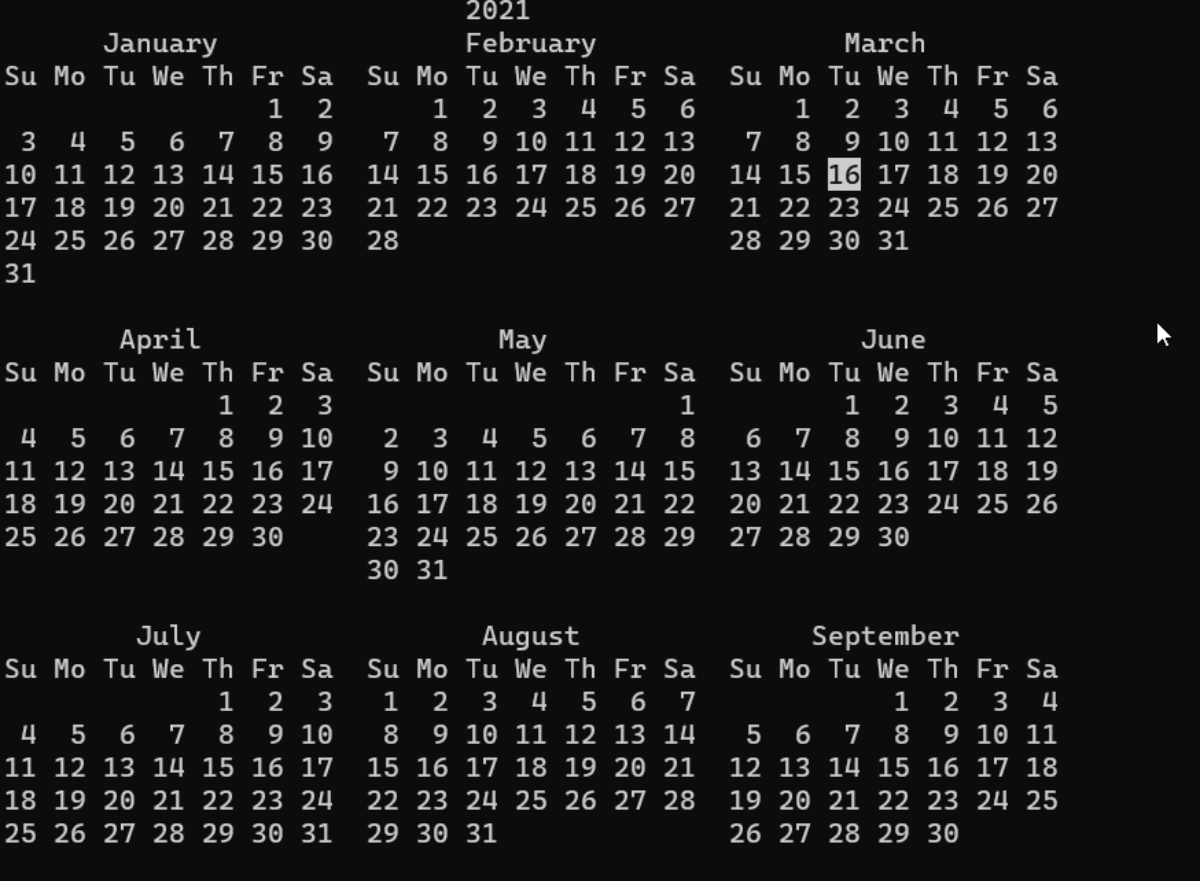 How To Display A Calendar In Your Linux Terminal With Cal
