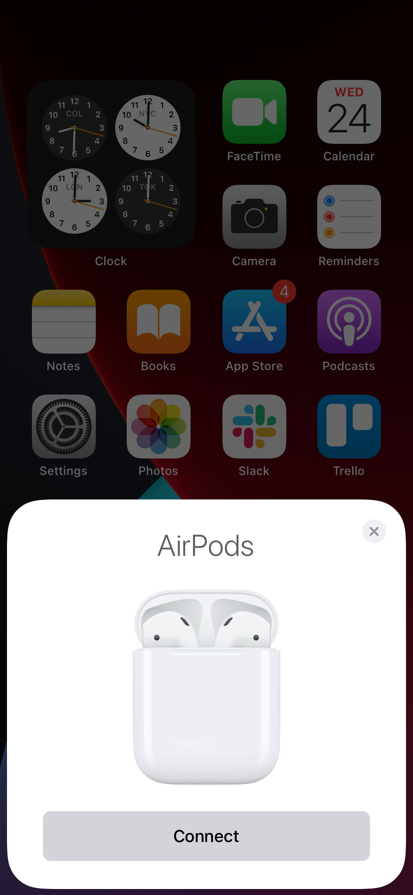 Tap Connect on AirPods notification.