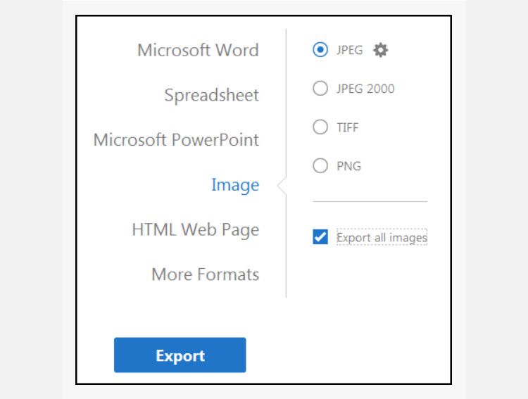 Adobe Export To Other Formats - Come estrarre immagini da un PDF e utilizzarle ovunque