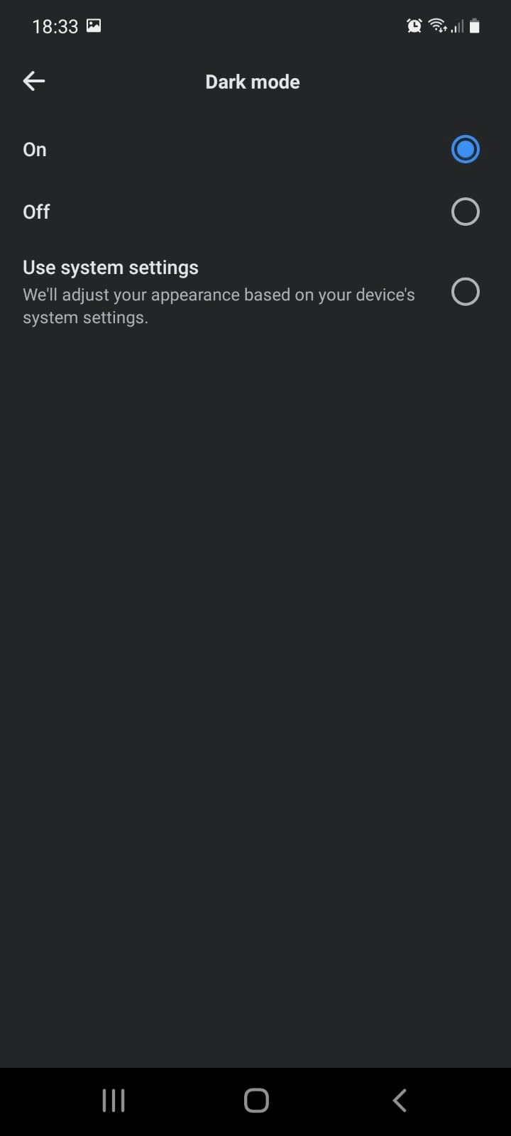 Android set dark mode