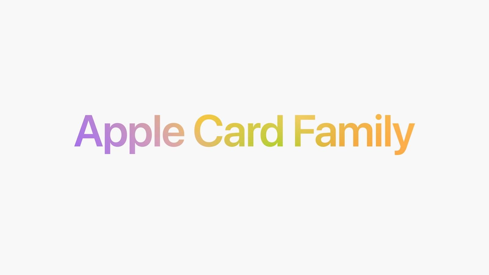 The Apple Card Family graphic from the Spring event