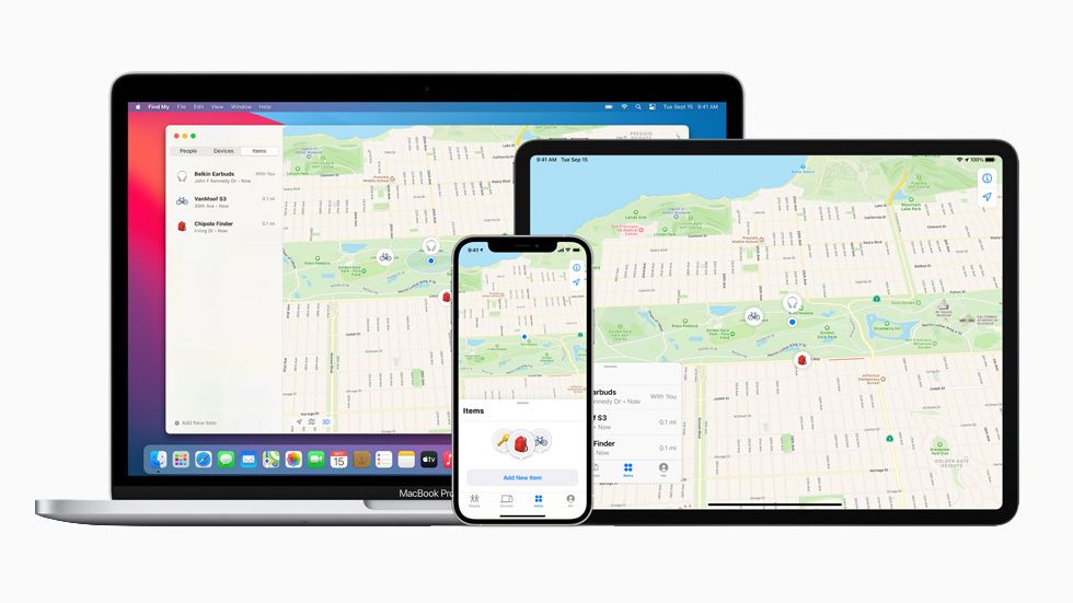 Multiple devices on the Find My network in one place