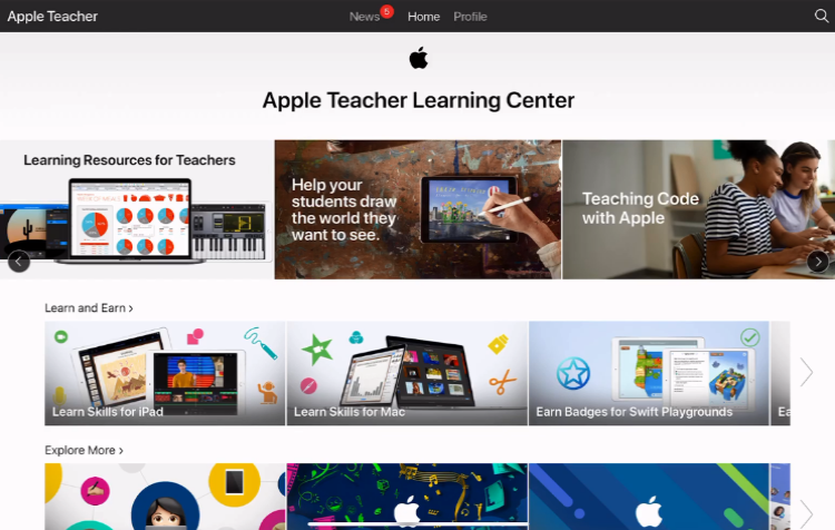 Apple Teacher community page