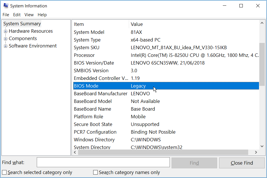 BIOS Mode