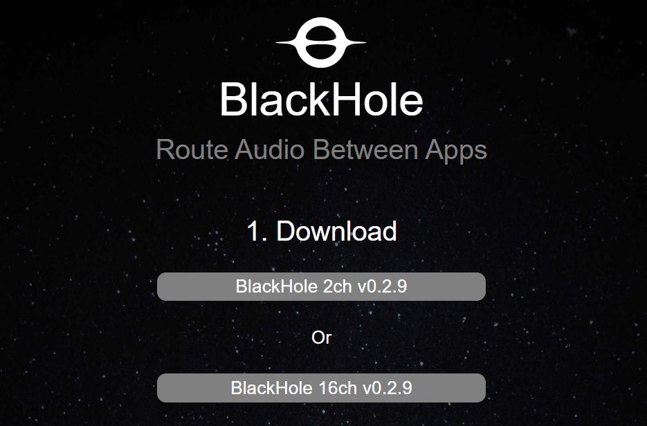 BlackHole Audio Download Option - Come registrare audio da siti web sul tuo Mac