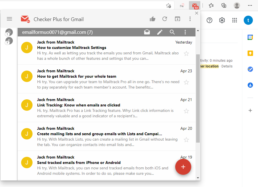 Checker Plus for Gmail extension