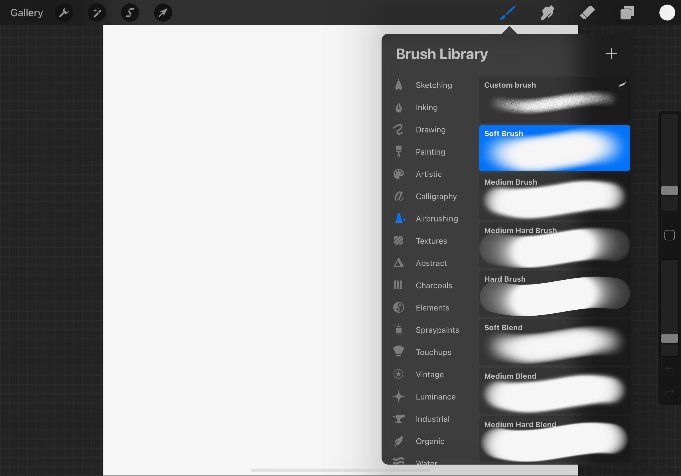 Choose a Brush or an Eraser in Procreate for iPad