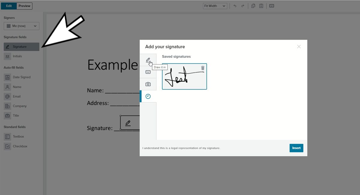 Creating an Electronic Signature in Hello Sign