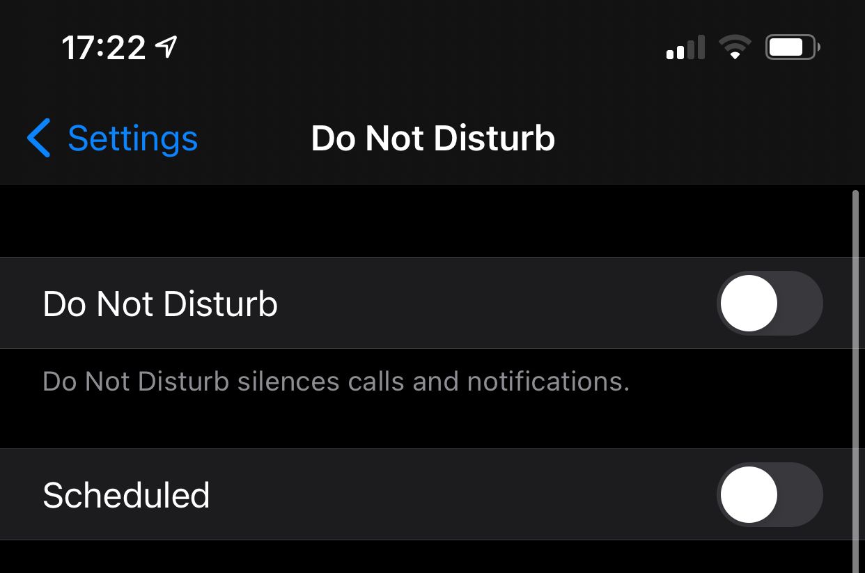 Do Not Disturb options on iPhone