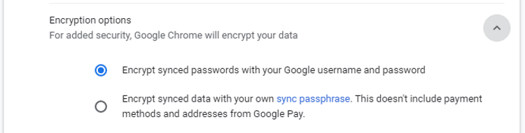 Encryption options