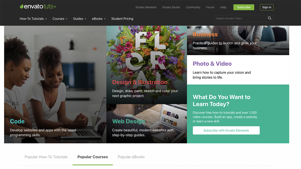 Envato tuts website