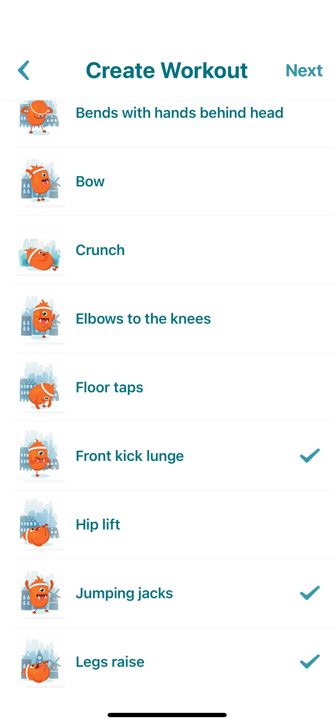 Exercise App Screenshot.