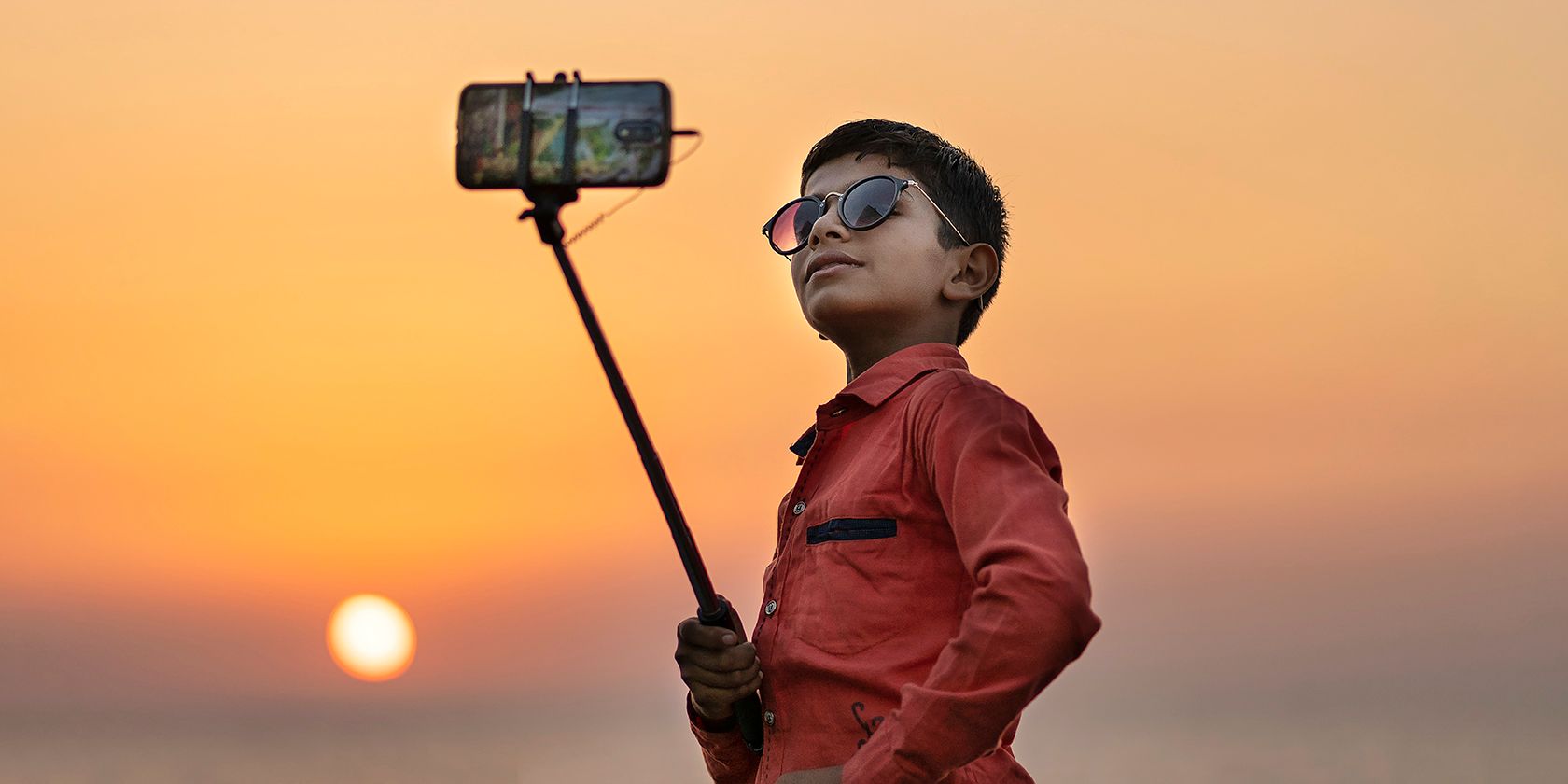 Boy taking a selfie