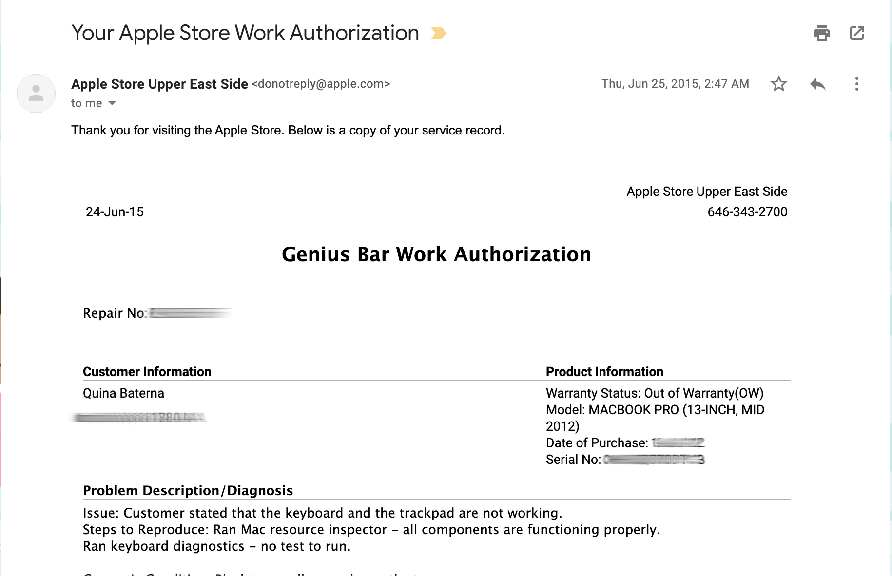 Genius Bar Appointment Screenshot