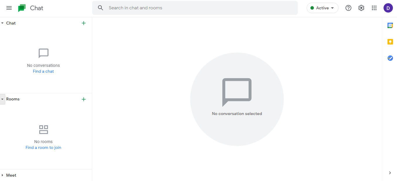 Google chat interface