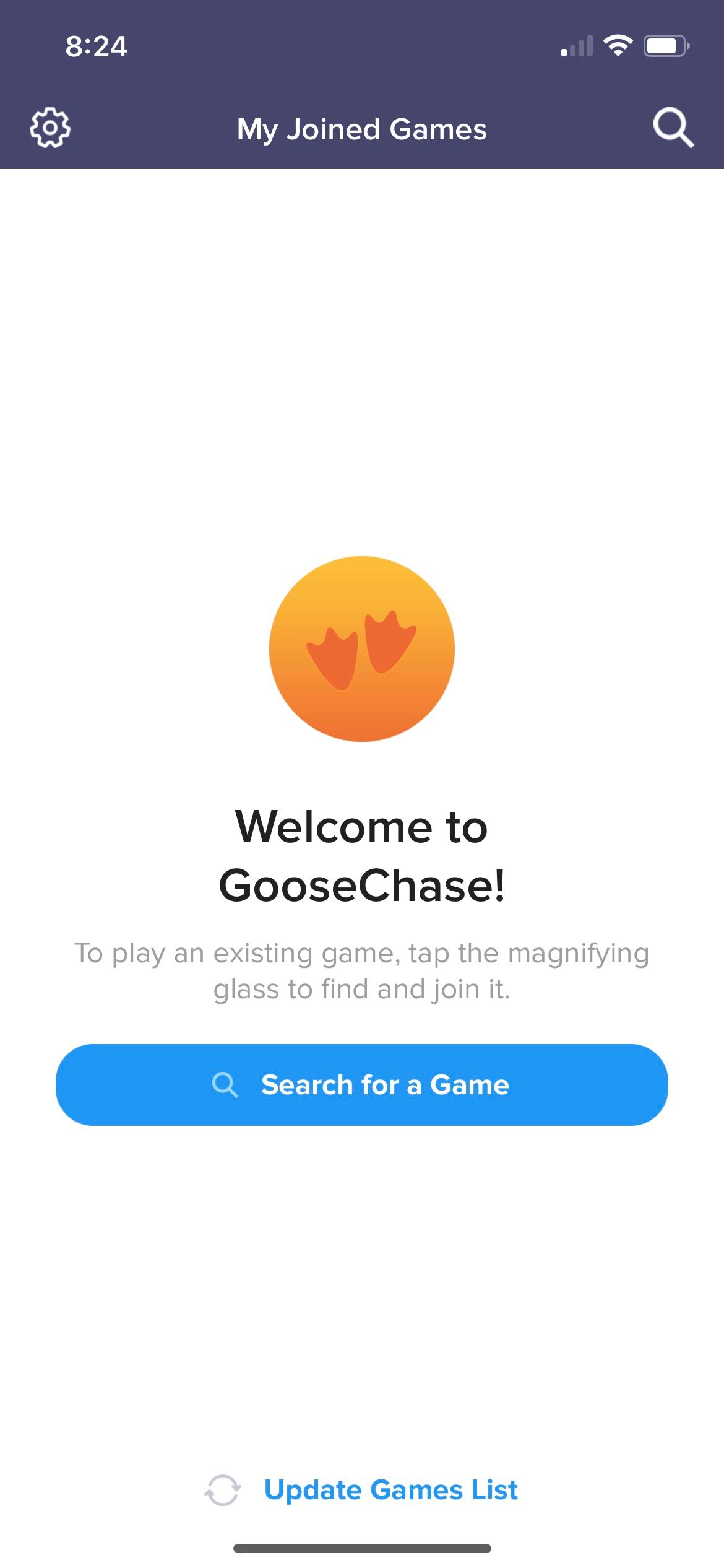 Goosechase Intro Page.