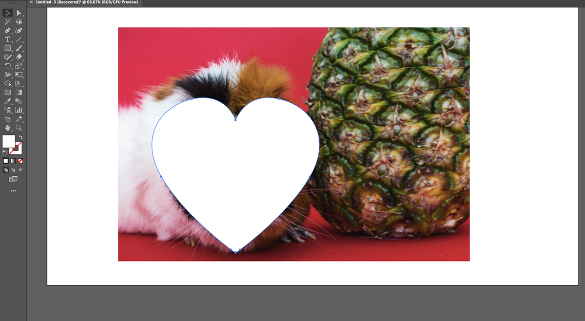 Heart shape laid over image in Illustrator - Come ritagliare un’immagine in Adobe Illustrator