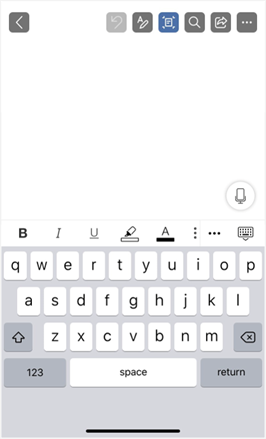 MS Word dictate screenshot on iOS