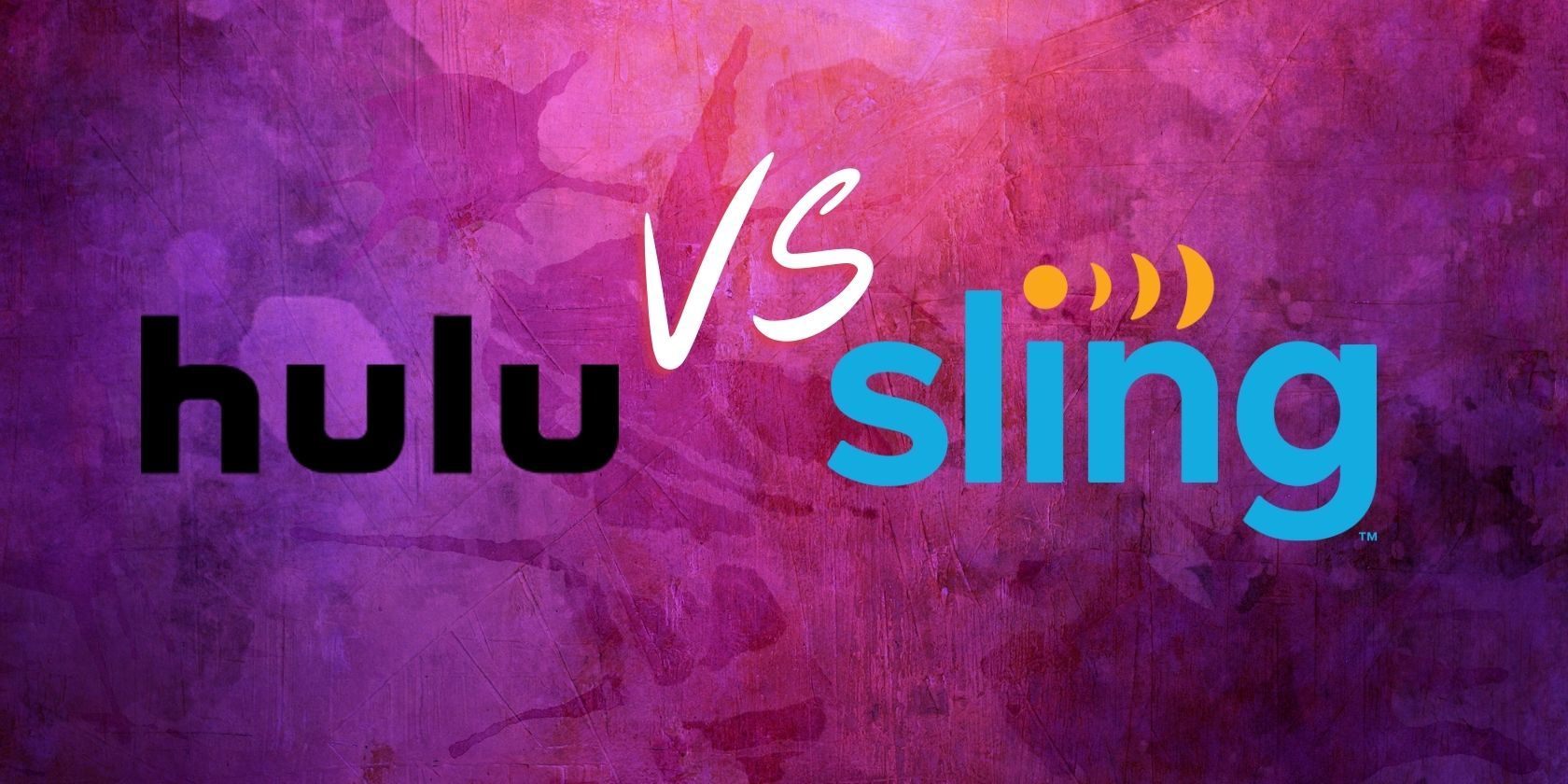 Hulu and Sling TV icons on colored background
