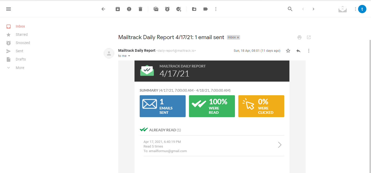 MailTrack for Gmail extension