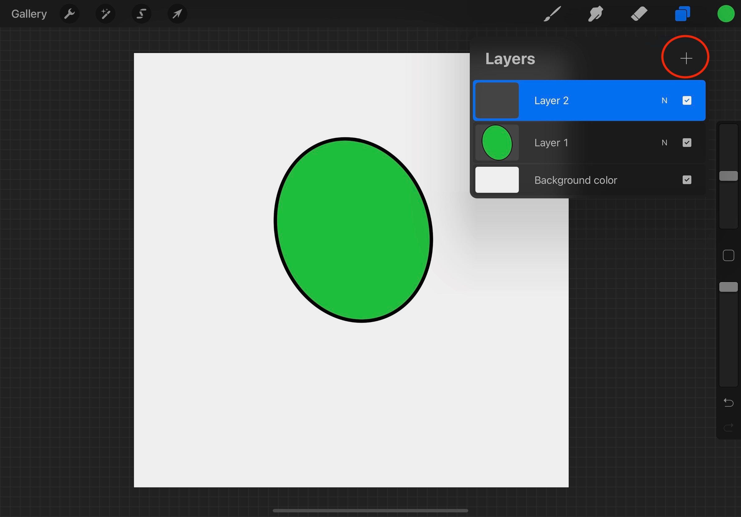 Create a new Layer in Procreate for iPad