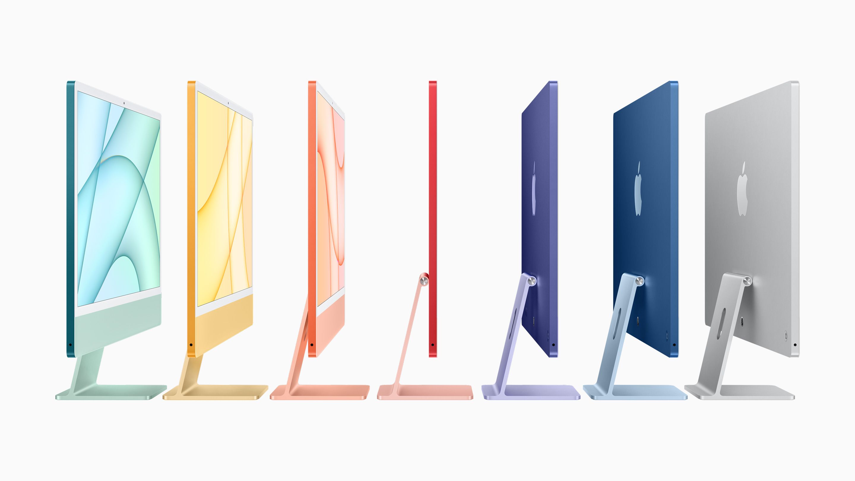 The new iMac in each of the seven new colors