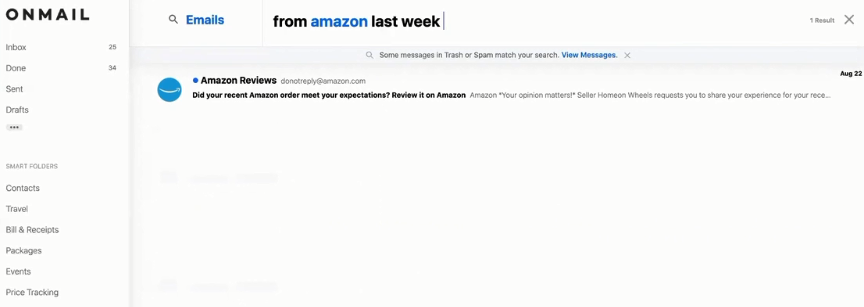 OnMail search feature