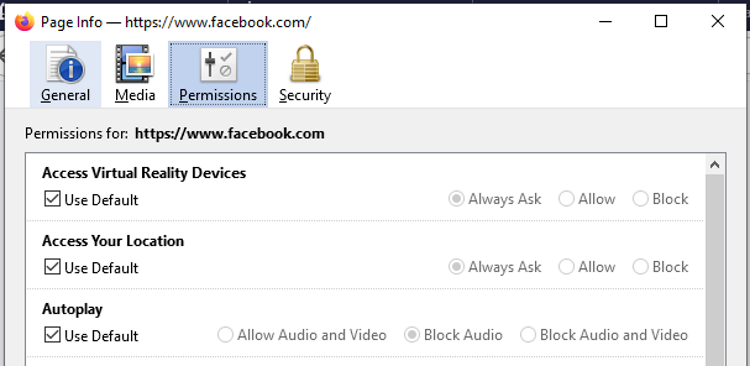 Page Info autoplay settings