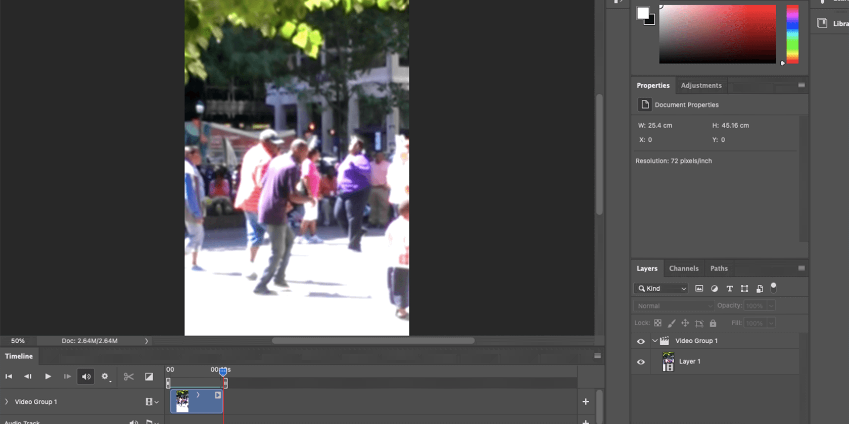 Photoshop crop video